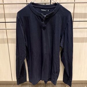Abercrombie & Fitch Dark Blue Long Sleeve Henley